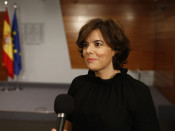 La vicepresidenta del govern espanyol, Soraya Sáenz de Santamaría, a La Moncloa, el 4 d'octubre de 2017