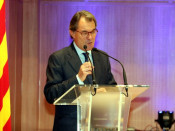 Pla mig de l'expresdent de la Generalitat, Artur Mas, impartint la lliçó inaugural del curs 2017-2018 de l'INEFC Lleida