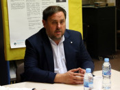 El vicepresident, Oriol Junqueras, a l'Institut Josep Serrat i Bonastre de Barcelona
