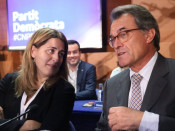 La coordinadora general del PDeCAT, Marta Pascal, amb el president del partit, Artur Mas