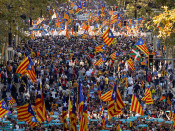 Imatge d'arxiu d'una manifestació en suport a la independència