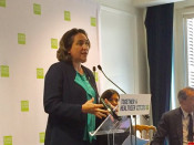 Ada Colau en una intervenció en el C40