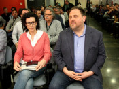Oriol Junqueras, president d'ERC, amb Marta Rovira, secretaria general d'ERC, en el Consell Nacional de la formació