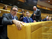 El senador del Partit Demòcrata Josep Lluís Cleries moments abans de l'inici del ple del Senat