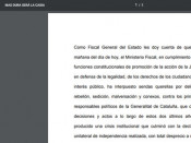 L’arxiu de la Fiscalia sobre la querella incorpora la llegenda “Més dura serà la caiguda”