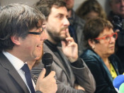 Carles Puigdemont durant la compareixença de premsa aquest dimarts