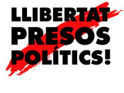 Cartell d'Òmnium i l'ANC "Llibertat presos polítics!"