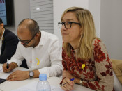 La presidenta de l'AMI, Neus Lloveras, i el president de l'ACM, Miquel Buch