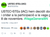 Captura del twit de @USTECSTEs