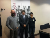 Els cupaires Salellas i Gabriel amb el president de la Generalitat, Carles Puigdemont