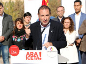 Pla mig del líder d'Units per Avançar, Ramon Espadaler, durant el discurs que ha fet a la presentació de la candidatura del PSC a Lleida