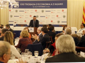L'exconseller Santi Vila durant el sopar-debat de la XXII Trobada d'Economia de S'Agaró