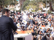 Albert Rivera durant l'acte a Badalona