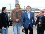 Imatge de Rajoy, Montserrat, Millo i Albiol entrat a l'hotel de Mataró on s'ha celebrat l'acte