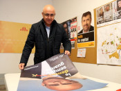 Pla mig del cap de llista d'ERC per Tarragona el 21-D, Òscar Peris, durant una entrevista amb l'ACN sobre les eleccions al Parlament