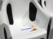 La cadira reservada a Carles Puigdemont, en l'acte central de campanya de JxCat