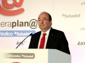 Pla mig del candidat del PSC el 21-D, Miquel Iceta, en el Primera Plana