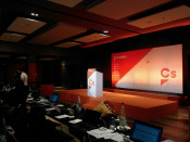 Sala de premsa a la seu electoral de C's el 21-D