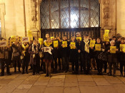 El grup de persones que cantava nadales a Palma