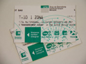 Bitllet d'una T-10 d'una zona