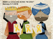 El cartell que ha difós l'ANC Manresa on es llegeix 'Rebem la cavalcada de Reis de groc'