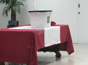 Una de les urnes utilitzades durant l'1 d'octubre