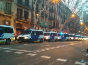 Cotxes de la Guàrdia Urbana que han participat en el desallotjament