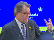 El president Mas en roda de premsa per anunciar la dimissió del PDeCAT