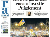 Portada d'aquest dimecres del diari 'ARA'