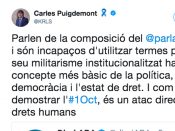 Captura del twit de Carles Puigdemont
