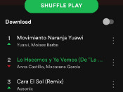 Captura de la llista de les 50 cançons virals de Spotify