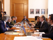 El president del Tribunal Suprem i del Consell General del Poder Judicial, Carlos Lesmes, a la Comissió Permanent de l'òrgan de govern dels jutges