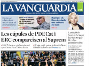 La portada de la Vanguardia el 19 de febrer