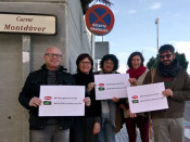 Protesta dels veïns de Bellreguard contra el requeriment del govern espanyol per retolar en castellà el senyals de trànsit