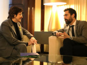 El president de Parlament, Roger Torrent, amb la presidenta de la Taula del Tercer Sector, Francina Alsina