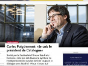 Captura de l'entrevista de Carles Puigdemont amb el diari suís 'Le Temps'