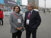 Pla americà de l'alcaldessa de Barcelona, Ada Colau, i del director general de Fira de Barcelona