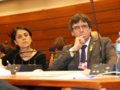 El líder de JxCat, Carles Puigdemont, i l'exdiputada de la CUP Anna Gabriel