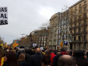 Imatge de la concentració davant de les instituciones europees a Barcelona