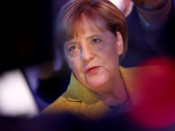 La cancellera Angela Merkel durant un míting de campanya de la CDU