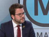 Pere Aragonès durant l'entrevista a Els Matins