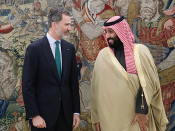 Felip VI amb el príncep hereu de l'Aràbia Saudita, Mohamed Bin Salman
