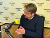 El líder dels Comuns, Xavier Domènech, en una entrevista a Catalunya Ràdio