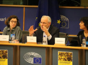 L'eurodiputat eslovè Ivo Vajgl durant la seva intervenció a la conferència sobre l'1-O al Parlament Europeu