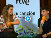 Imatge de l'entrevista als dos representants d'Espanya a Eurovisión