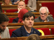 El nou president del grup parlamentari d'ERC, Sergi Sabrià, durant el ple al Parlament