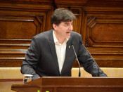 Sergi Sabrià durant la segons sessió del debat d'investidura de Quim Torra