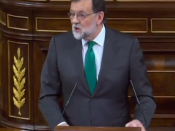 Imatge del president del Gobierno, Mariano Rajoy, durant la moció de censura