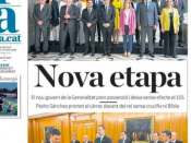 Portada del diari 'ARA' d'aquest diumenge