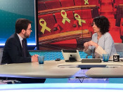 Pere Aragonès durant l'entrevista a Els Matins